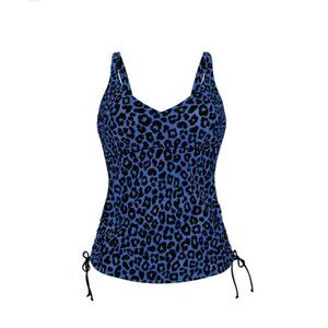 Anita Blue Fitted Ruched Tank Top